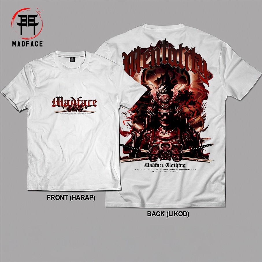 MADFACE- - Janpan Samurai T-shirt Fashion Tee geisha samurai -A015 Baju 100% Cotton Oversized Casual