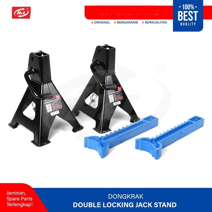 HL Premier Jack Stand Dongkrak 3 Ton Penyangga Manual  Dongkrak 3 Ton Kunci Ganda