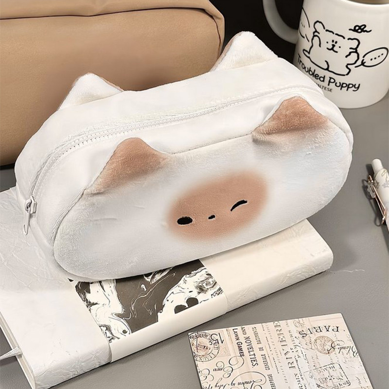 

Japanese Cute Cartoon Toast Cat Kawaii Plush Pencil Bag Back To School Study Stationery School Supplies Pencil Cases Cute Bag