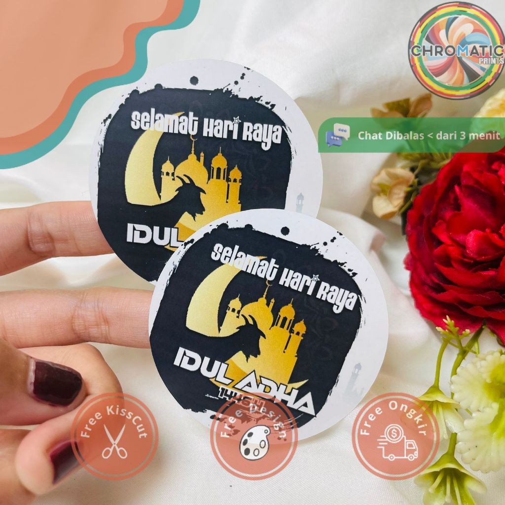 

chromatic Sticker Selamat Hari Raya Idul Adha Sticker Lebaran Haji Toples Cookies Free Desain Custom