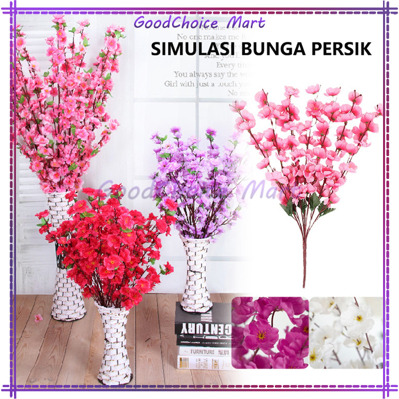 Bunga Sakura 7 Cabang Bunga Hias / Bunga Sakura Hias
