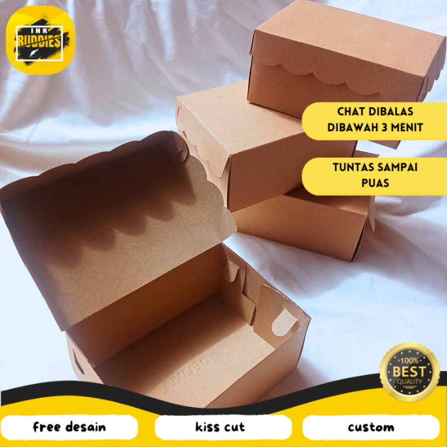

INB Kotak kardus Kraft Coklat/Kardus Kue/Kotak kardus Snack/ Kardus Renda Coklat Non-laminasi