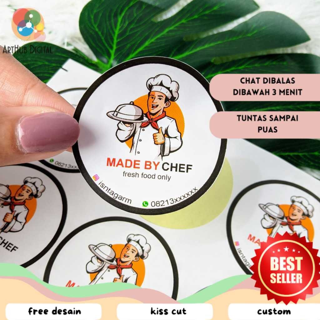 

AHD SBC 2-7 Cetak Stiker Bulat Label Olshop Custom Sticker Logo Makanan Print