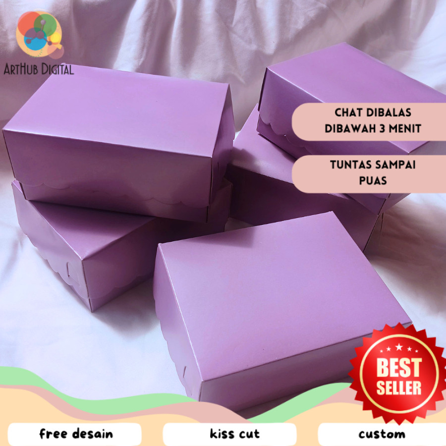 

AHD kotak kardus Ungu 12x 16 cm Kotak kardus Kue Snack Box