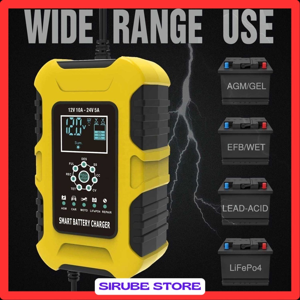 Charger Baterai Aki Mobil Automatic Detection 180AH 12/24V - FBC122410D