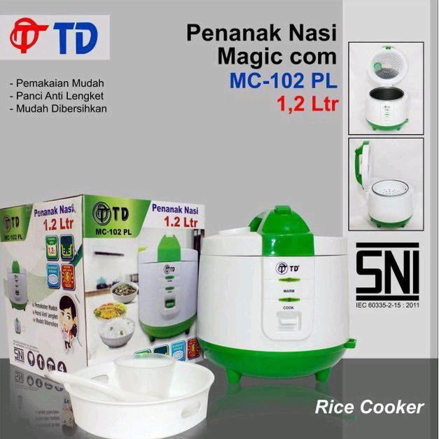 Magic Com Td 1,2 Liter Mc 102 Pl Penanak Nasi Serbaguna Td Rice Cooker 1,2Liter Td Mc102Pl