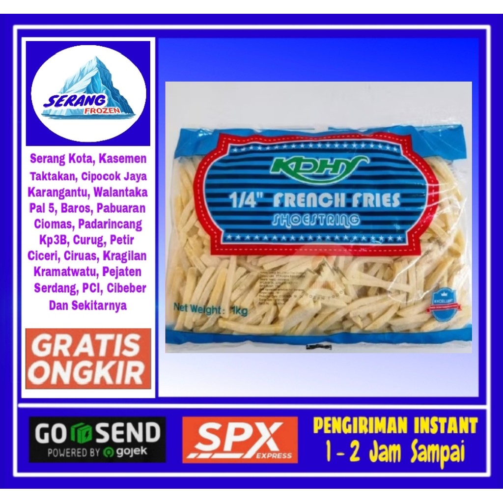 

Kentang KDHY Shoestring 1Kg, Kentang Beku, Serang Frozen