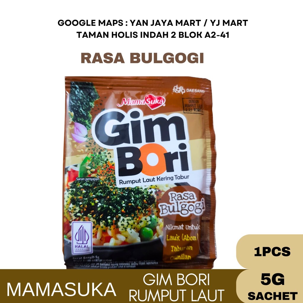 

Mamasuka Gim Bori Rumput Laut Tabur 5g Sachet 1Pcs