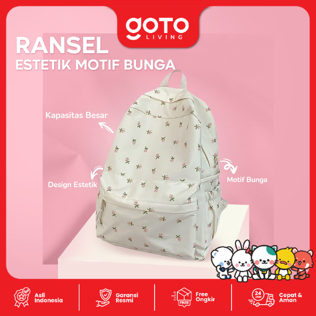 Goto Artsy Tas Gendong Kuliah Sekolah Kerja Backpack Ransel Wanita