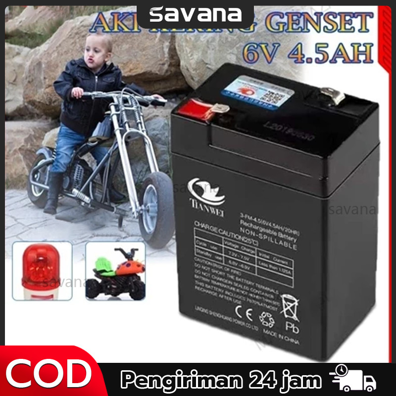 Baterai Aki Kering  6V 4,5Ah +level baterai / 6v 12ah Baterai UPS Battery Lampu Emergency/Aki Kering