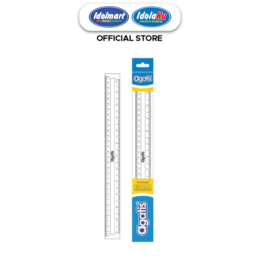

IDOLMART Penggaris Agatis 30 Cm Clear