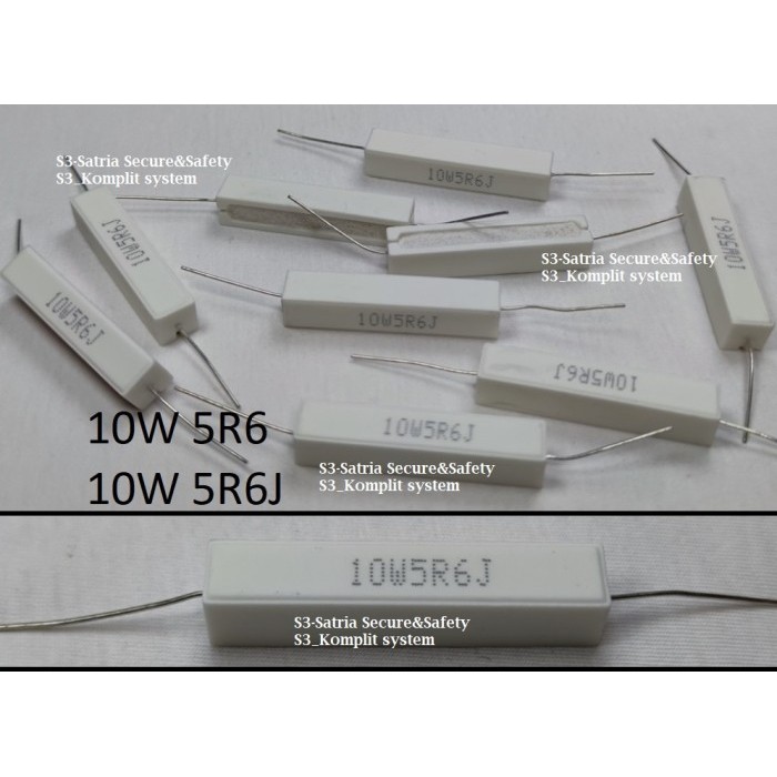 Kapur Resistor 10Watt 10W 5R6 10W5R6J 5R6ohm 5,6 5.6 ohm 5,6ohm 5.6ohm