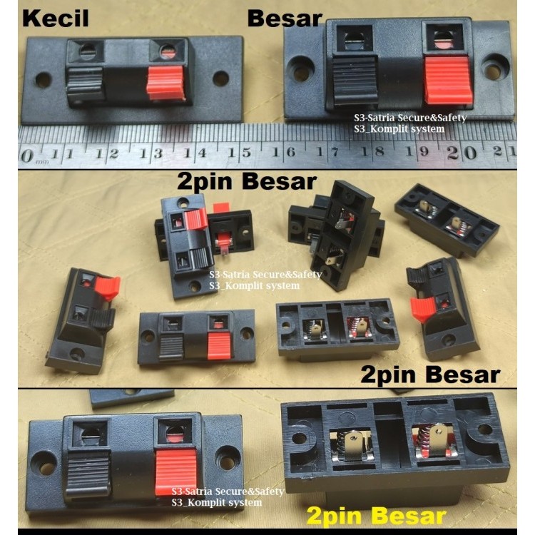 Terminal Speaker 2pin Besar Jepit kabel 2 pin box rakit ampli salon