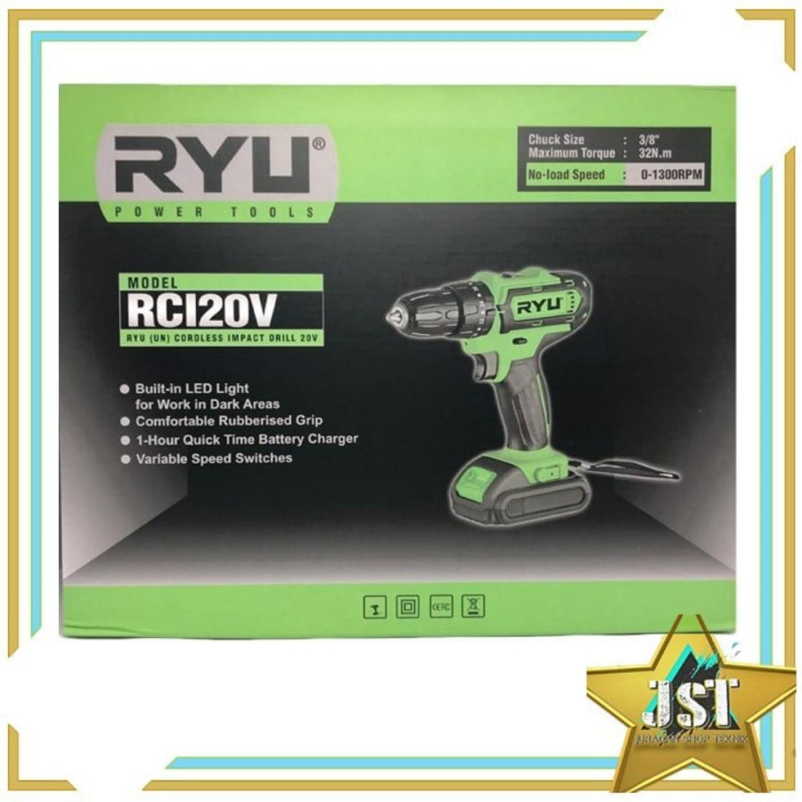 RYU RCI20V Cordless Impact Drill 20 Volt Mesin Bor Cordless RYU RCI 20V