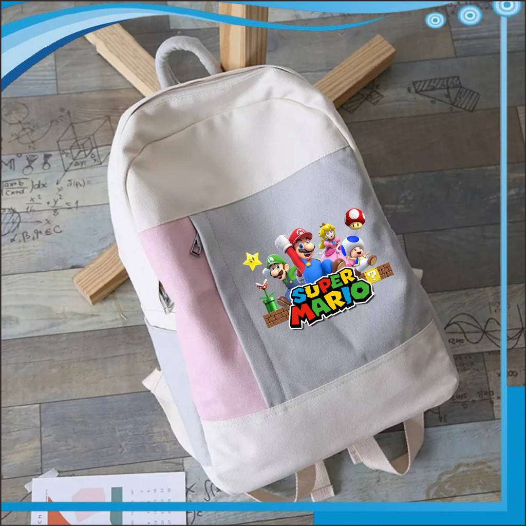 PS Tas Anak Motif Game Karakter Super Mario Bross Tas Ransel Anak Fashion Kids 17 A2