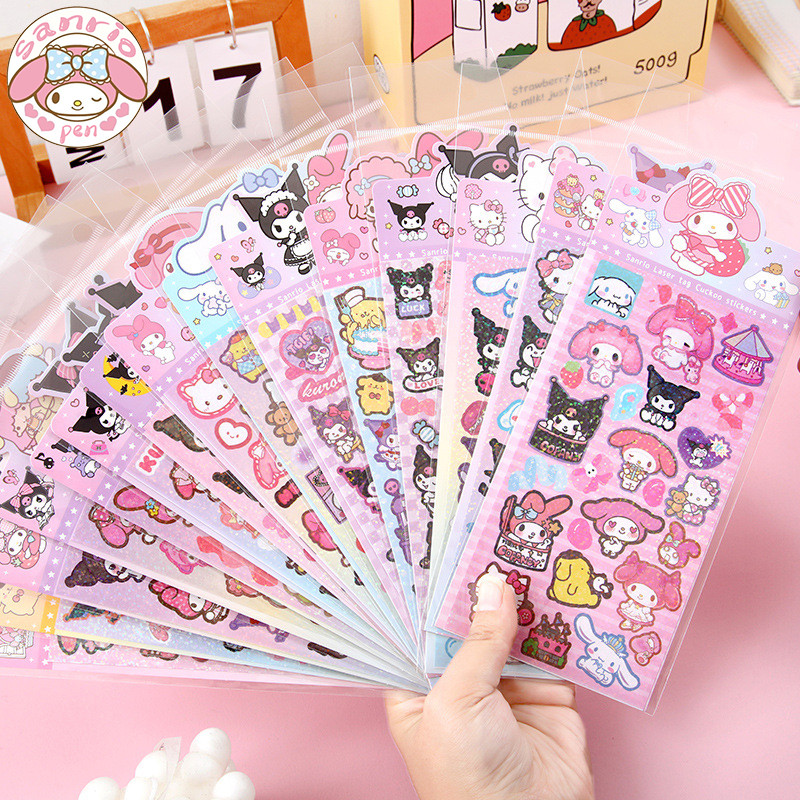 

Sanrio 20pcs Cartoon Sticker Pochacco Kuromi Melody Kitty Kawaii Stickers Student Stationery Supplies Birthday Gifts Wholesale