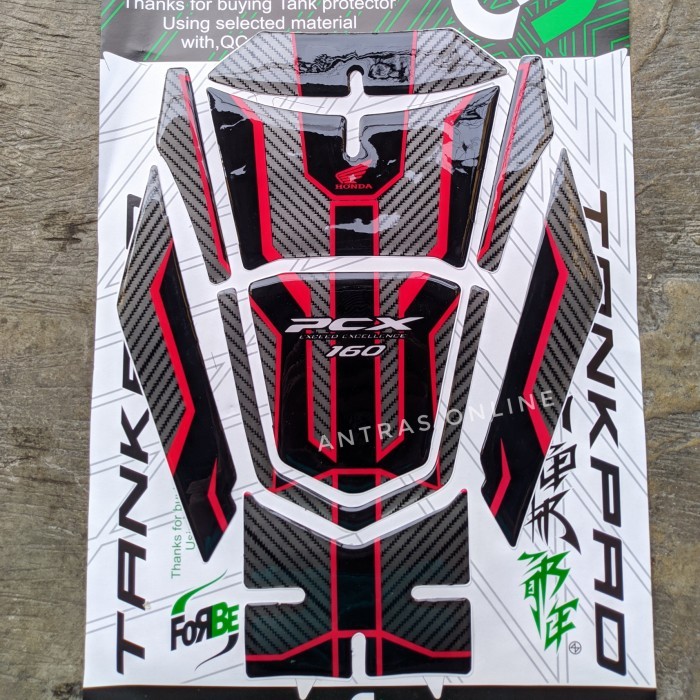 Tankpad Honda New PCX 160 Stiker Deckpad Sticker Timbul Motor - merah robot