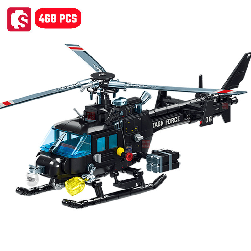 SEMBO Military Series Attack Helicopter Assemblage Building Blocks MOC Fighter Models Plane Construc