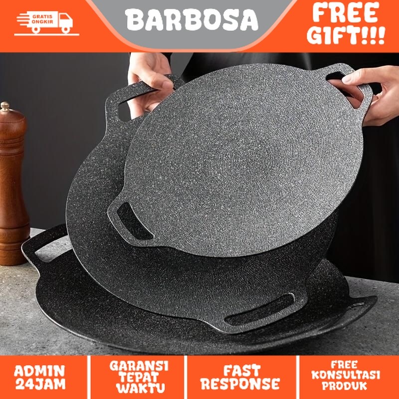 Wajan Konduksi panggangan jumbo 34cm Wajan Besi BBQ Korea anti lengket