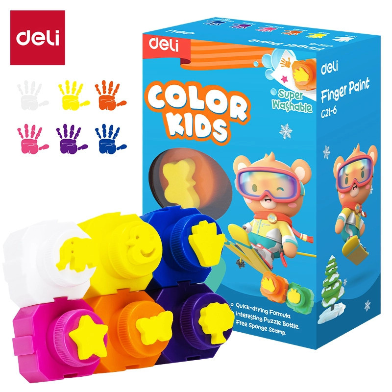 

Cat Jari Anak Deli C21-6 - Finger Paint Super Washable 6 Warna Edukasi Kreativitas