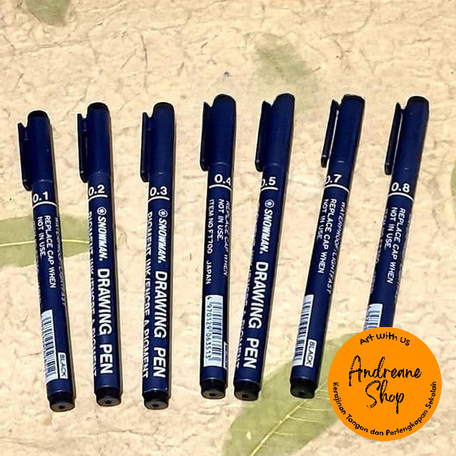 

Drawing Pen Snowman No. 01-08 | Pulpen Teknik Gambar | Art Marker Sketch Pen