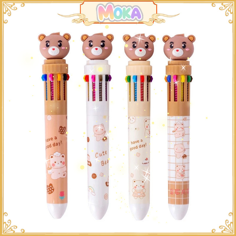 

MOKA Pulpen Karakter Teddy Bear 10 Warna / Pulpen Warna Warni MKP08