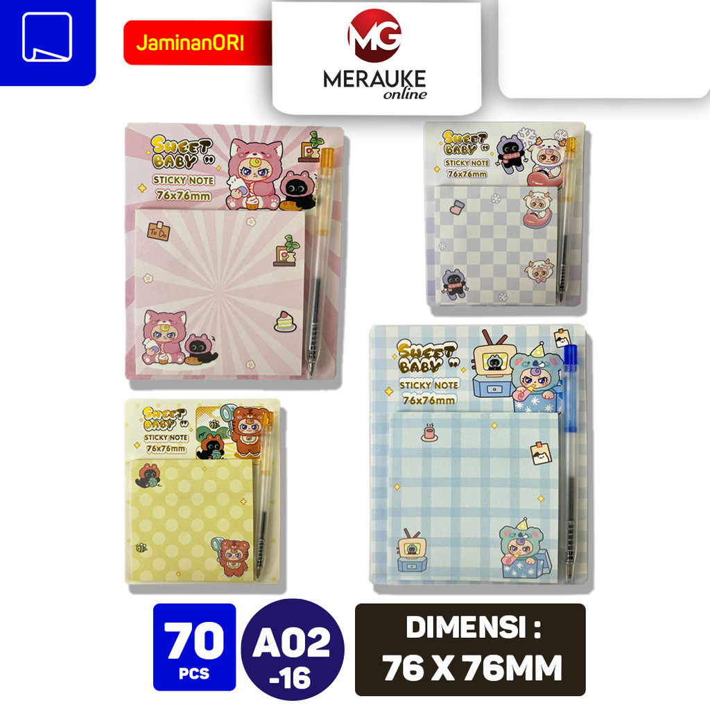 

JIN NA XING Sticky Notes + Ballpoint SWEET BABY A02-16