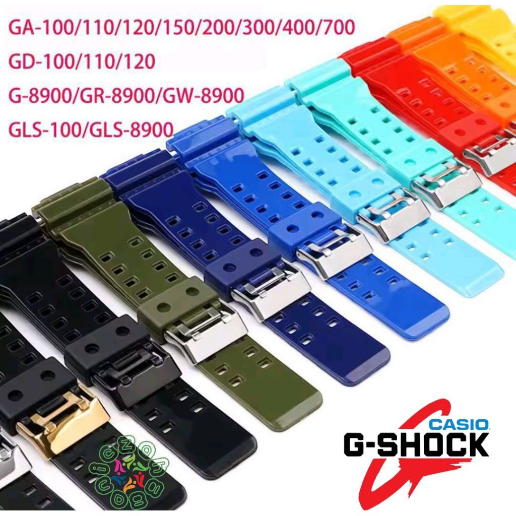 STRAP JAM CASIO G-SHOCK GA-100 GA-110 GA-120 GLS-100 TALI JAM G-SHOCK PREMIUM WARNA GLOSSY