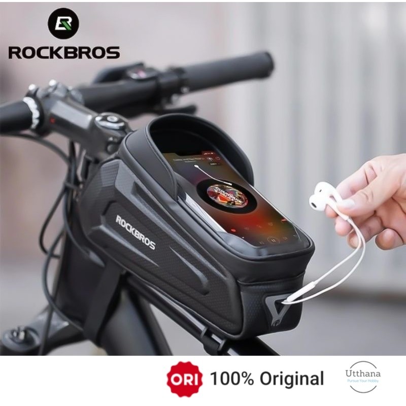 ROCKBROS B68 Tas Sepeda Waterproof MTB Roadbike Top Tube Frame Bag 3D Hardshell