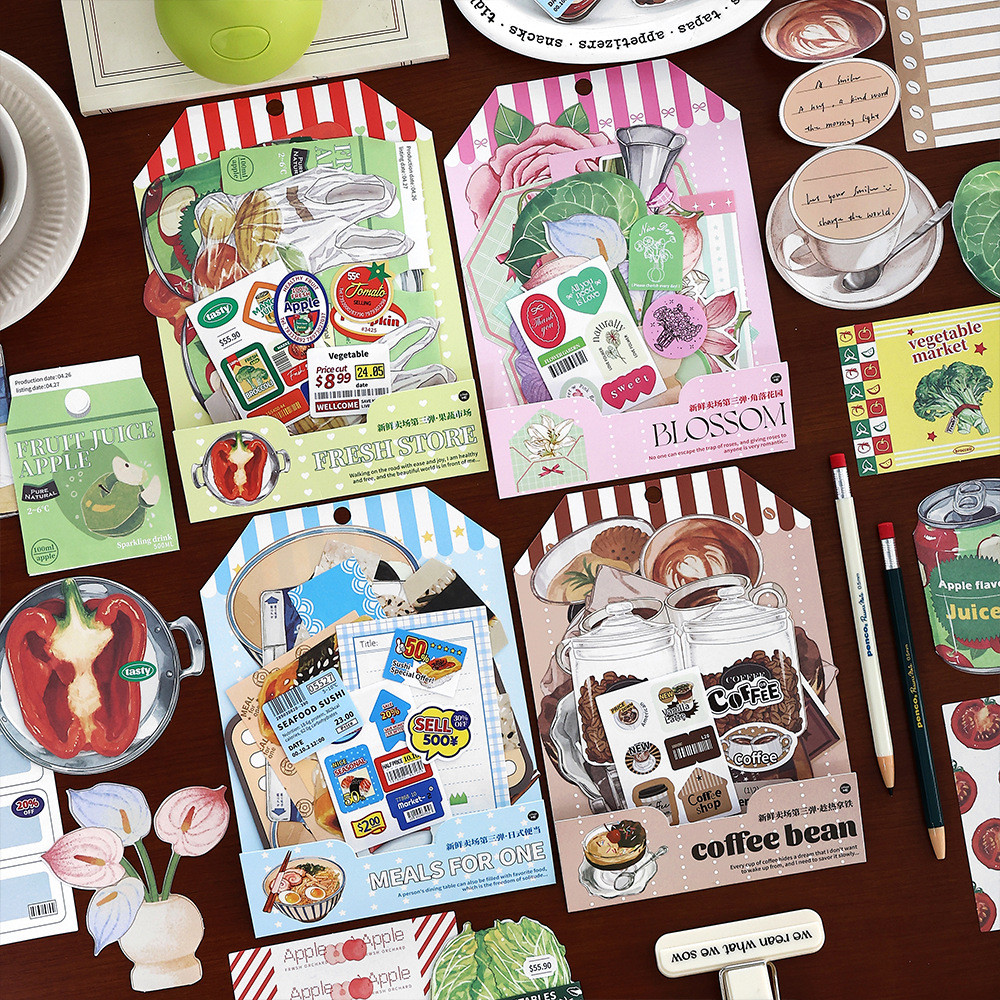 

[HARU] Fresh Market 3.0 Series Deco Paper Journaling Scrapbook Journal kit Kertas Motif