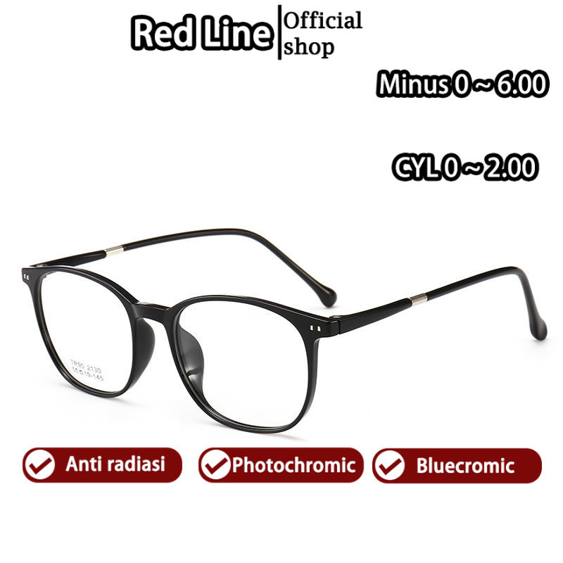 Red Line Kacamata Photocromic Wanita Minus Wanita Pria Cowok 2 In 1 Bluecromic Potocromic Fotocromic