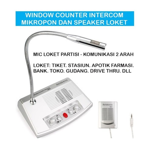 Window dual way counter intercom - mic loket - Zhudele Retekess TW101