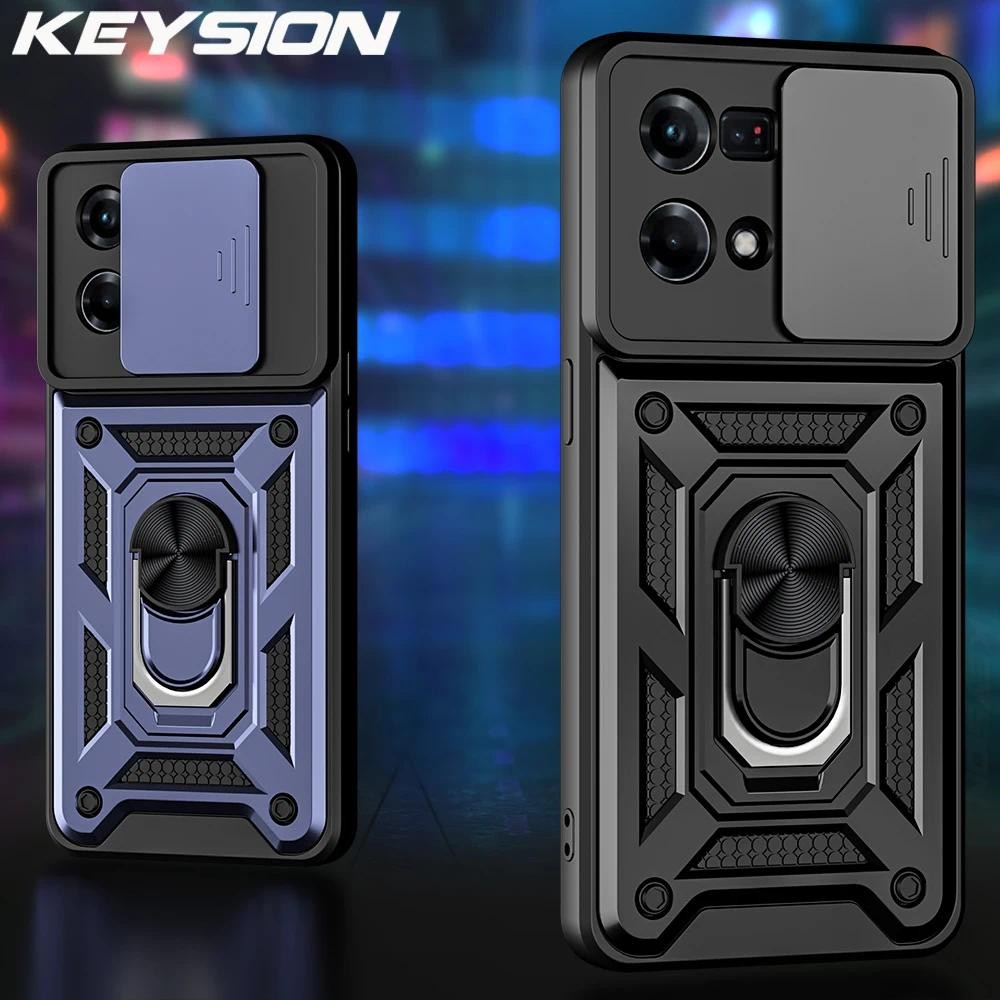 For OPPO Reno 7 4G 7Z 5G 7 Pro case Slide Camera Lens Protection Ring Stand armor Hard casing For OP