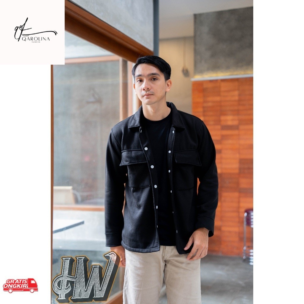 Baju Pria Terkini / Jaket Pria Jaket Shacket Semi Parka Original Hoodie Warehouse Pria dan Wanita Fo