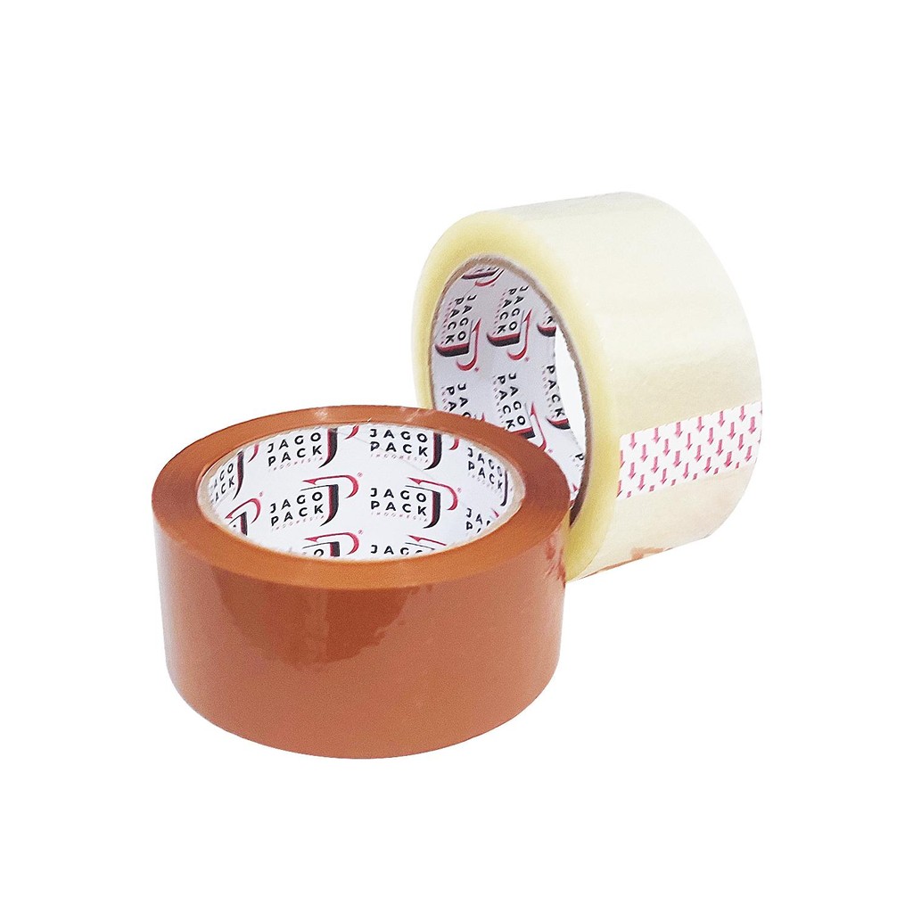 

2 PCS Lakban Bening dan Coklat 45 mm x 90 Yard - lakban packing Jago Pack Indonesia
