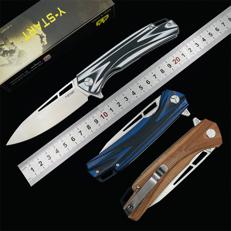 Y-START Flipper Folding Knife Ball Bearing Washer VG10 Blade G10 Handle 3 Colors Outdoor Camping Hun