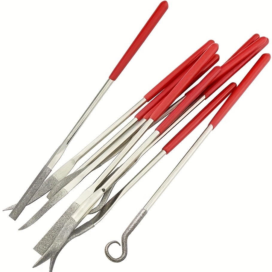 

10pcs Mini Diamond File Set Fine Diamond File Set Flat Triangle Needle Files for Metal Glass Ceramic