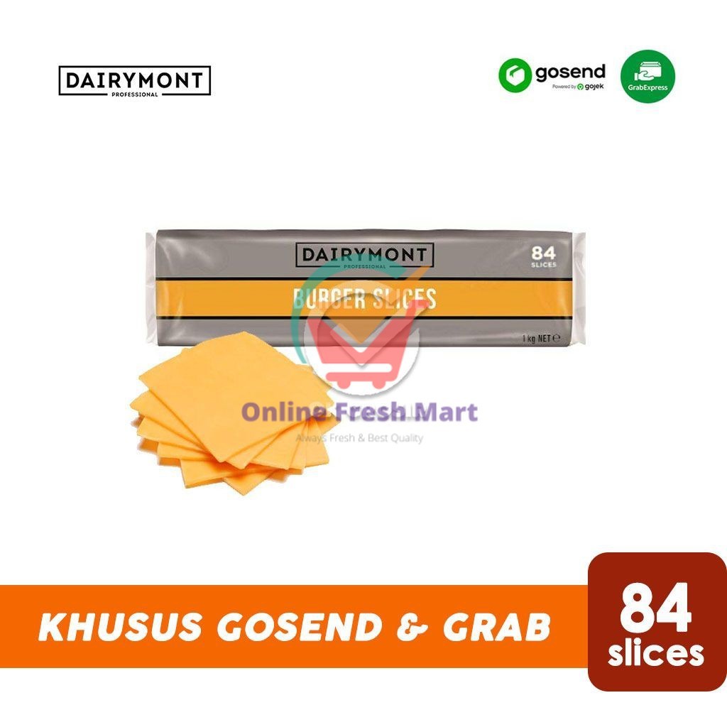 

Dairymont Burger Slice Orange Cheddar Cheese (1 Slop/84slice) KHUSUS GOSEND - Online Fresh Mart Denpasar