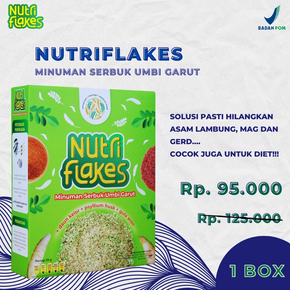 

NUTRIFLAKES | MINUMAN SERBUK UMBI GARUT | SOLUSI PASTI HILANGKAN ASAM LAMBUNG MAAG GERD