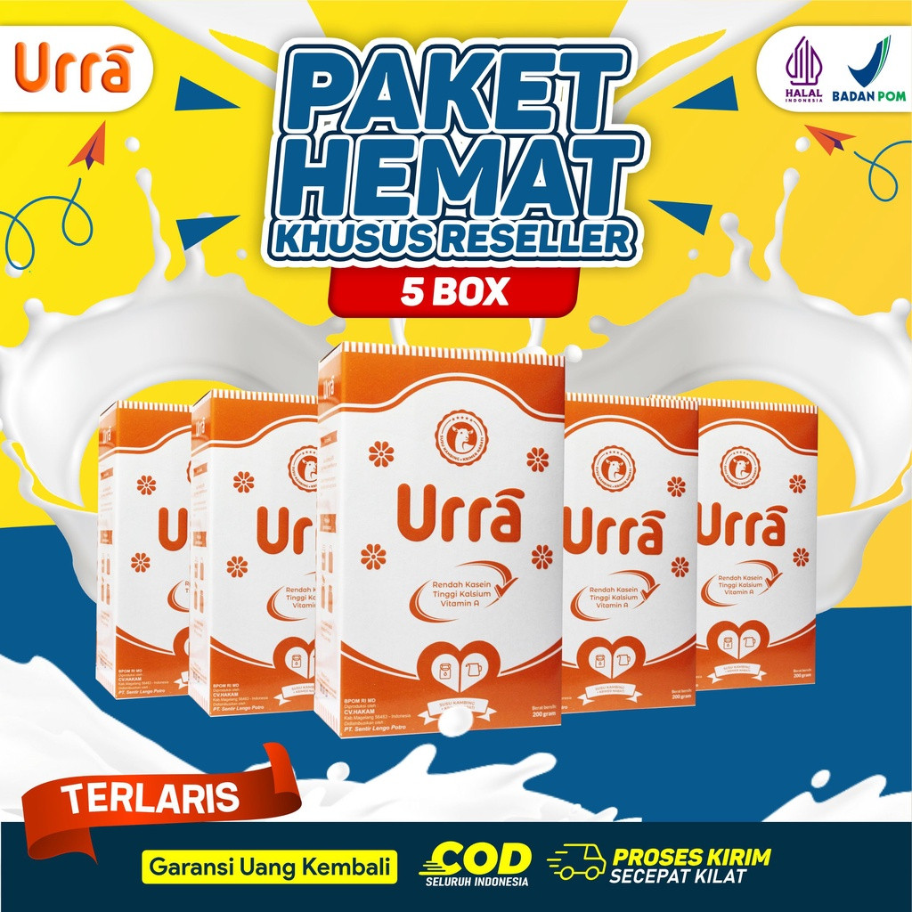 

[ PAKET 5 BOX ] URRA - SUSU KAMBING SAANEN BUBUK PREMIUM RASA ORIGINAL - Halal BPOM