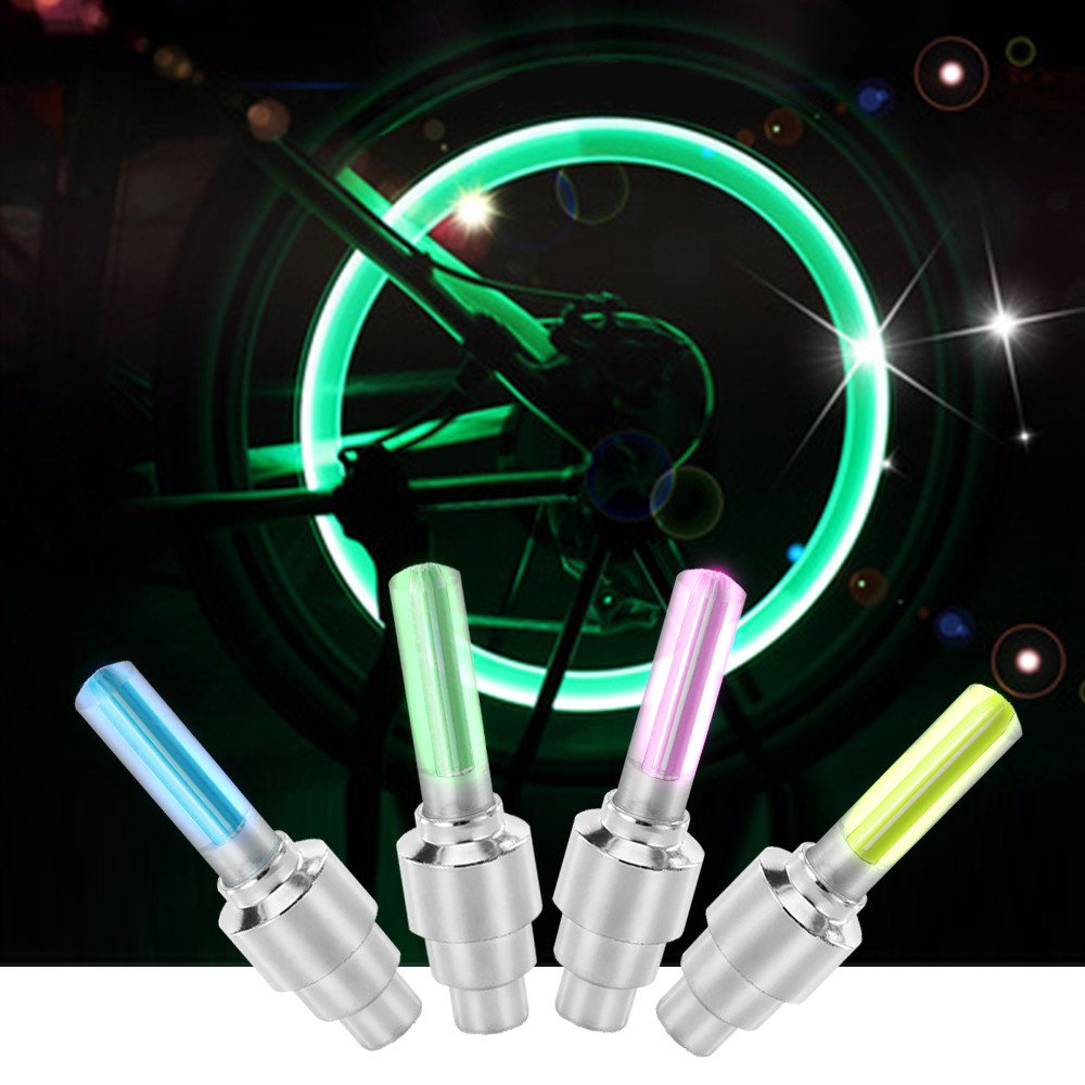 Neon Bike Spoke Light Mini Bicycle Taillight Motorcycle Wheel Spoke LED Light Tire Valve Cap Lamp Cy