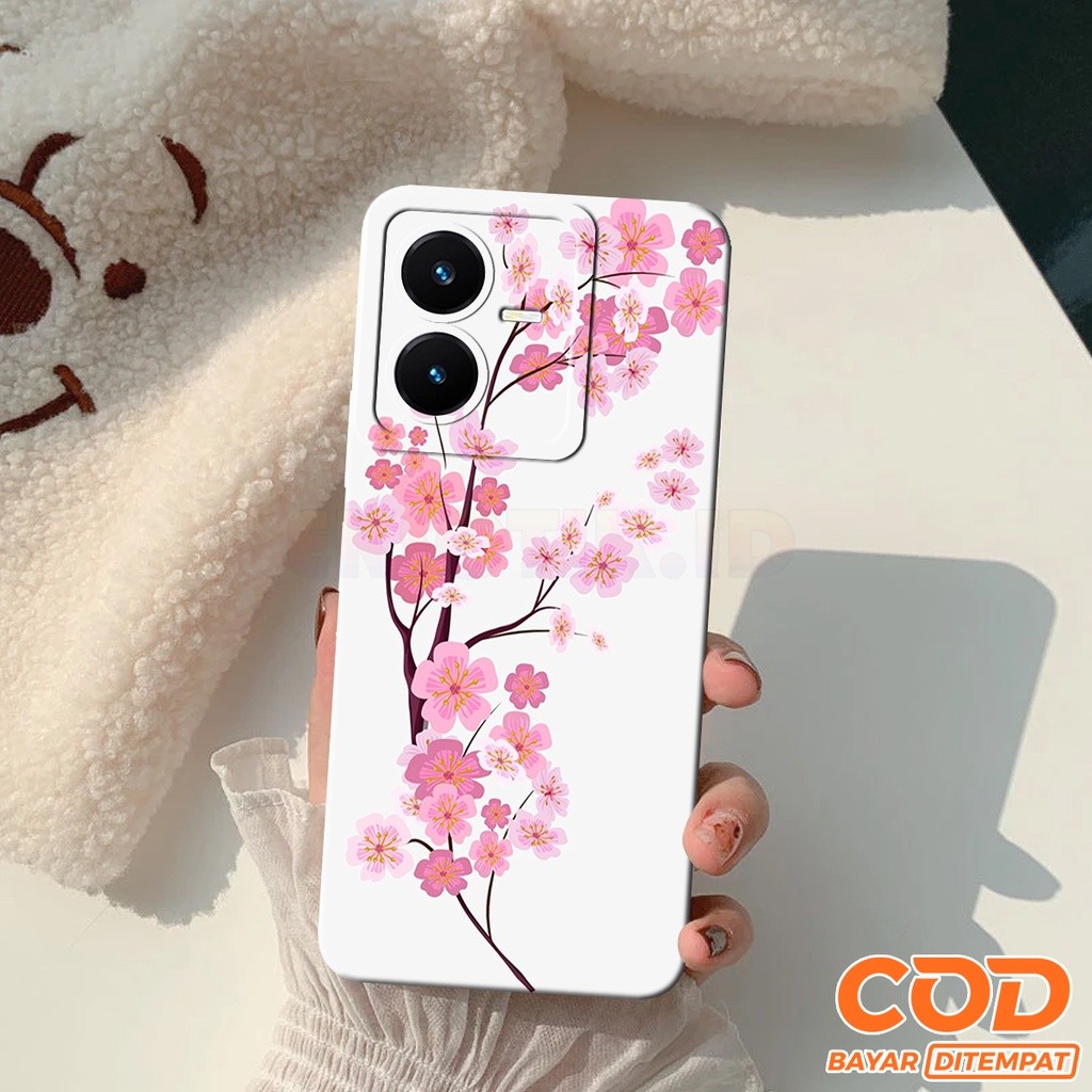 Case Vivo Y22 / Y22s - Casing Vivo Y22 / Y22s - Case Bunga - Skin Handphone - Silikon Vivo Y22 / Y22