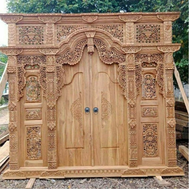 Pintu Ukir Gebyok Jawa /Pintu Gebyok Modern Ful Kayu Jati