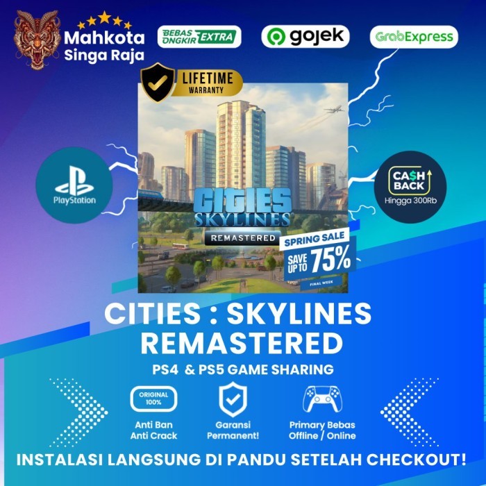 Cities : Skylines Remastered - PS4 - PS5 - Digital Game Sharing