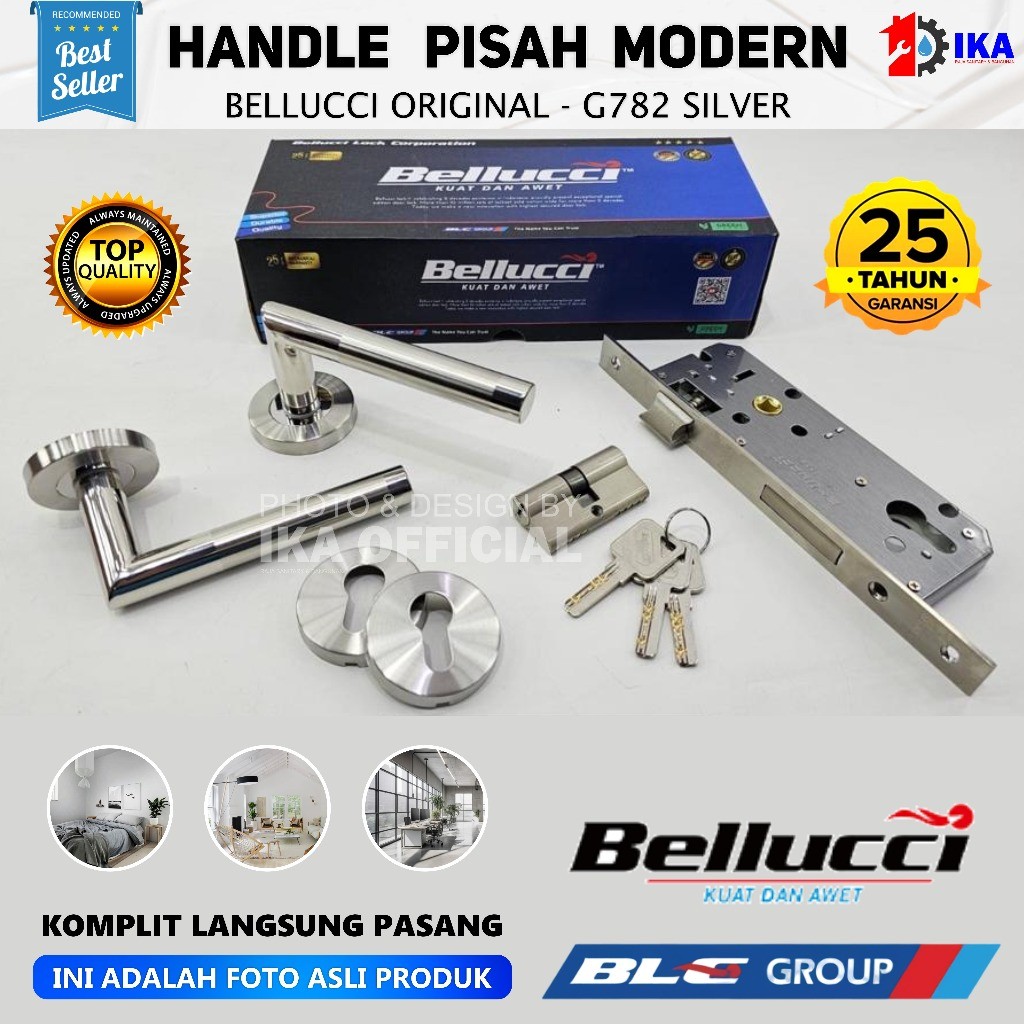 Kunci Pisah Bellucci 783 Fullset / Lever Set Bellucci / Handle Pisah Komplit / PROMO Kunci Pintu Sil