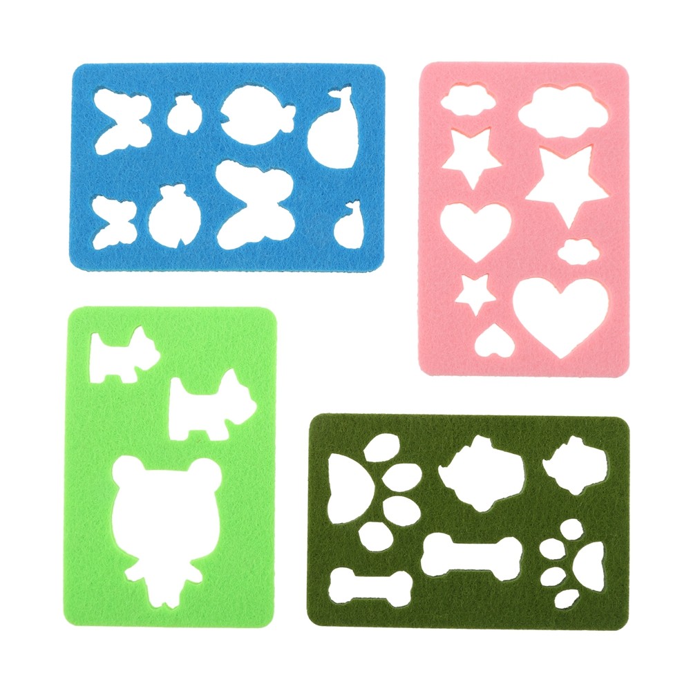 

4 Pcs Needle Felting Molds DIY Felt Template Stencil Applique Handcraft Woolen Felting Starter Making Tools Sewing Accessories
