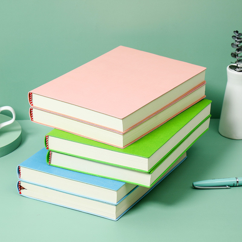 

A5 Notebook Thick Notebook Thickened Large Notebook Soft Leather Horizontal Line Diary Blank Notebook Stationery 180 Sheets/Book