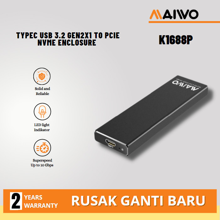 Enclosure K1688P TypeC USB 3.2 GEN2x1 to PCIe NVMe