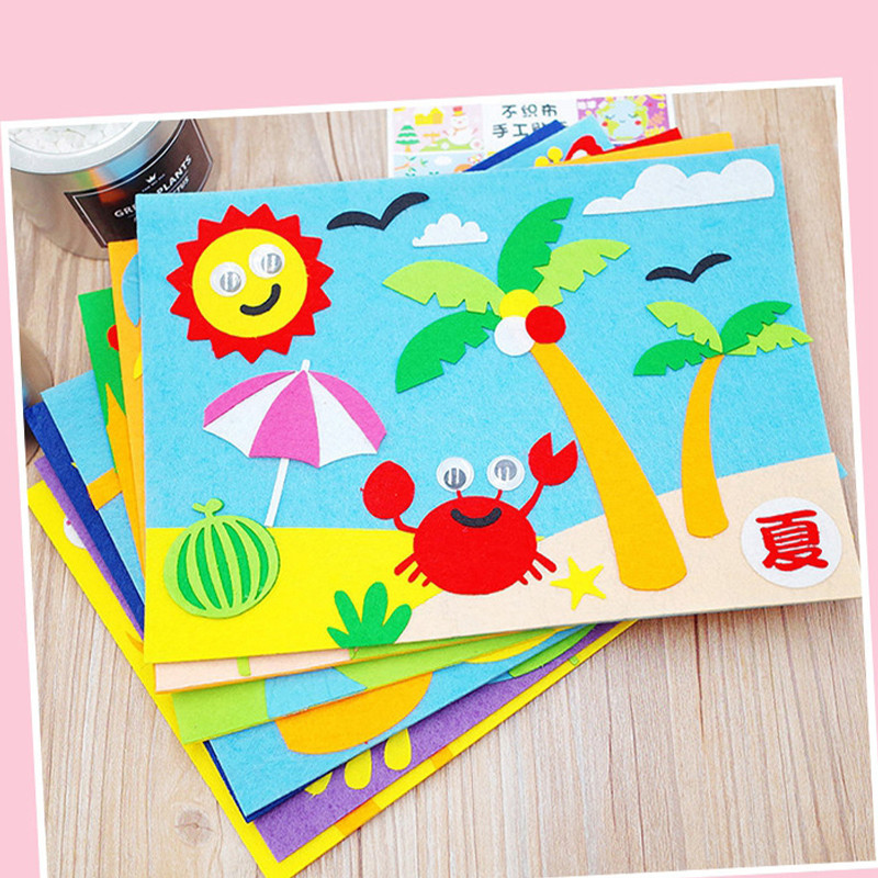 

Nonwoven Felt Fabric 10x10cm Patchwork Cloth Bundle for Kids Scrapbooking DIY