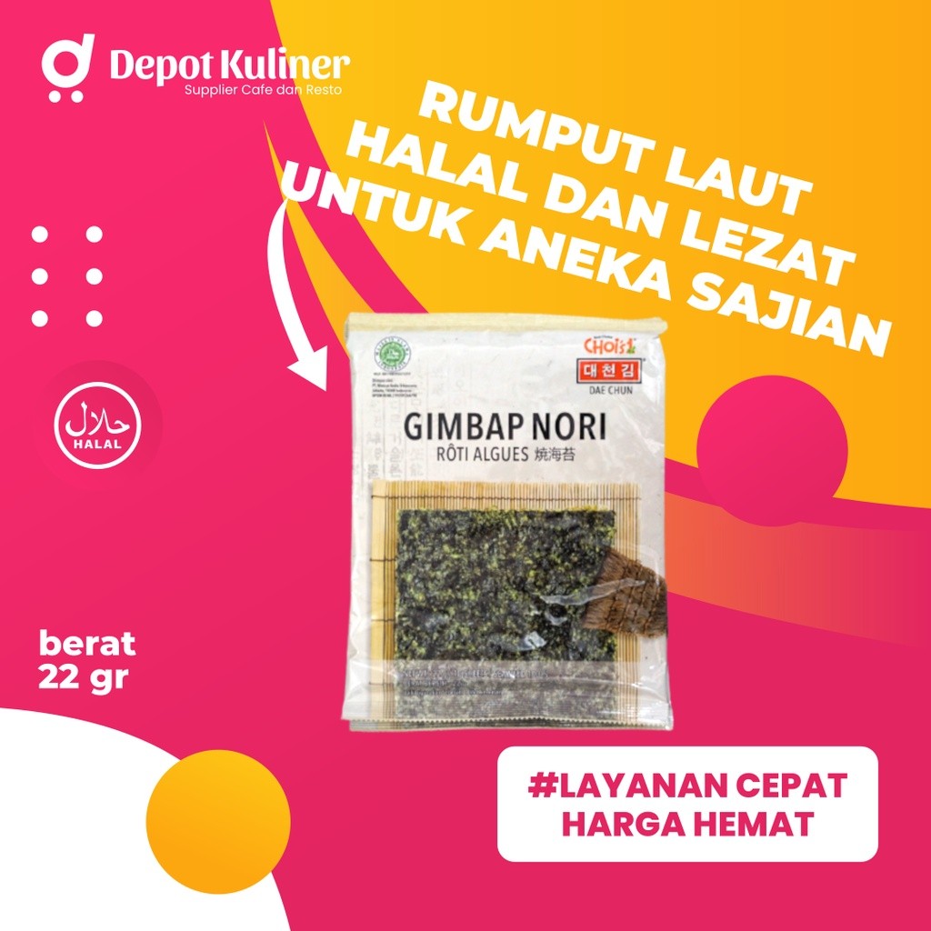 

Kulit rumput laut Gimbab untuk dimsum dan sushi nori Gimbap Nori isi 10 Lembar